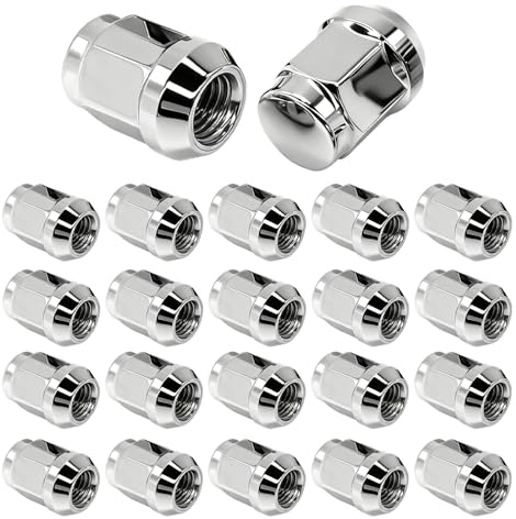 BAIFULAI 20 tuercas de rueda M14 x 1,5, tuerca de rueda, cromo, tapas cerradas, con precinto cónico, para Ford, Toyota, Honda, Mazda, plata (35 mm de alto)