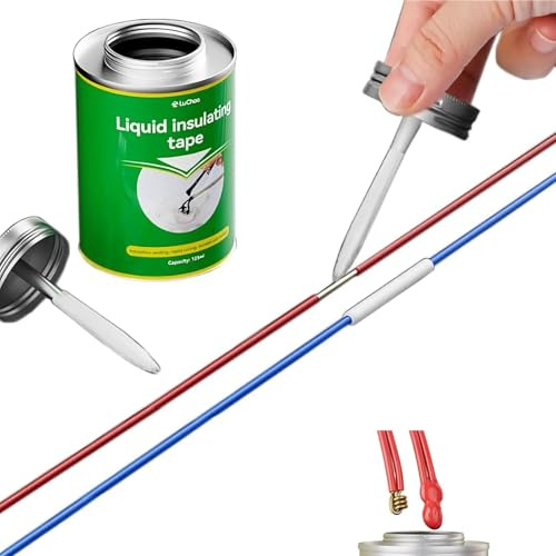 Lycosidae Cinta aislante líquida negra líquida, impermeable y de secado rápido, cinta aislante para todo tipo de cables y aparatos eléctricos, 125 ml (rojo)