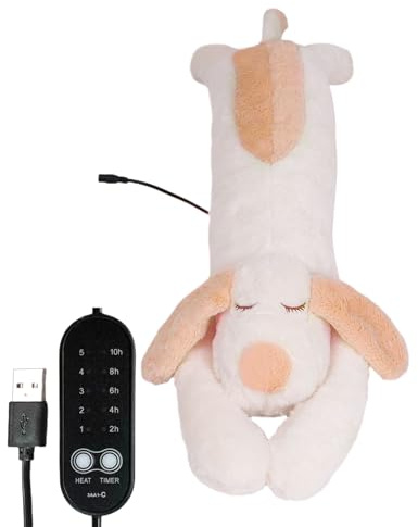 Wärmekissen Kuscheltier,Wärmbarer Hunde Plüsch Mit USB,USB-Elektrisches Kuscheltier Mit Automatischer Abschaltung & Temperaturregelung - Für Schulter, Rücken, Nacken, Bauch, Kinder, Mädchen &