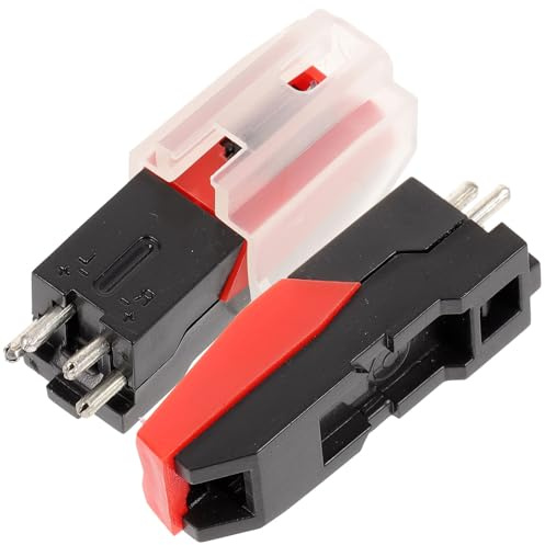ULTECHNOVO Stylets de Tourne-disque en Plastique 2 Pcs, Aiguilles de Remplacement pour Platine Vinyle, Cellule Piézoélectrique Pointe en Rubis, Accessoire Phonographe Compatible, pour