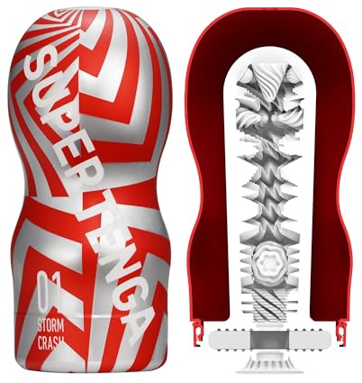 TENGA SUPER CUP Storm Crash Male Masturbator – Wild Wave Texture, Hyper-Defined Details, Disposable Premium Sex Toys for Men with Soft Entry & Enhanced Cushioning