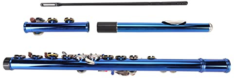 Naroote 16-Tasten-C-Tune-Flöte mit Geschlossenem Loch, Kupferblasinstrument, Handpoliertes Mundstück mit Stahlnadelfeder, Ideal für Kinderanfänger