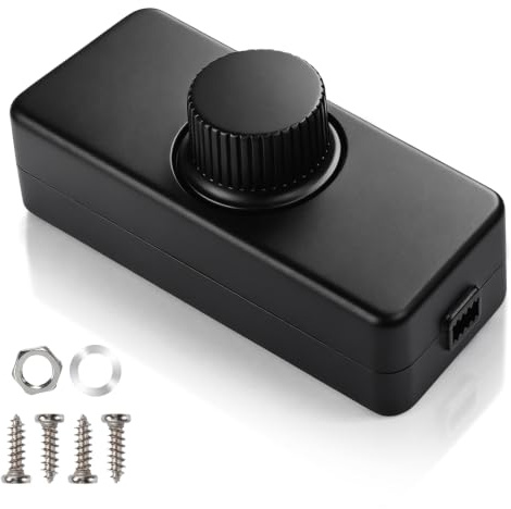 Jadeshay Dimmer per LED, Interruttore Dimmer 220V-240V Interruttore Dimmerabile Rotativo Regolatore Continuo Nessun Rumore con 4 Pezzi Vitis di Montaggio per 3-100W Lampade LED e Alogene Regolabili