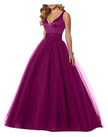 Stillluxury Vestidos de noche sin espalda con cuello alto recortado para mujer largos, Purple a, 38