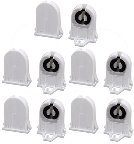 Aexit 10Pcs AC500V 2A T8 Douille G13 Base Support De Lampe Fluorescent Accessoire Blanc TE539526C947203A