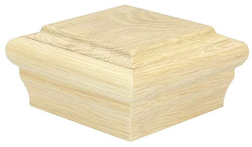 Jackson Woodturners Oak Box Newel Cap – 90mm Stair Post Cap – Unfinished Solid Oak Stair Part
