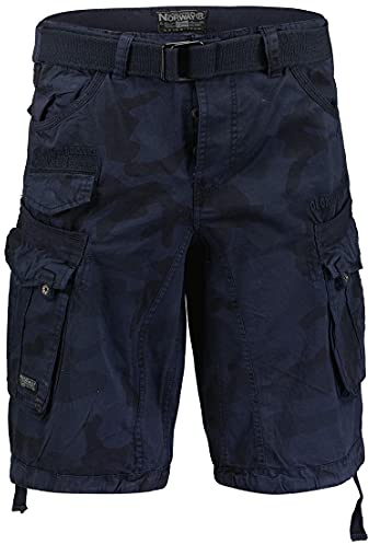 Geographical Norway Cargo Shorts Kurze Hose Bermuda mit Gürtel Short Hunter im Bundle mit UD Bandana