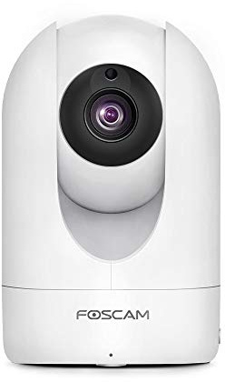 Foscam R4M 4 MP Ultra HD Caméra IP PT WiFi 2,4 GHz/5 Ghz Surveillance, AI Détection humaine, vision nocturne, compatible avec Alexa, (P2P, ONVIF)
