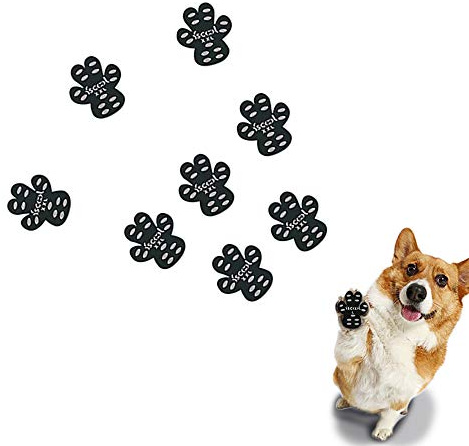 PAPIEEED Hundepfotenschutz für Hunde, selbstklebend, für Reisen, Pfotenschutz, Spazierengehen, Hundeschuhe, verhindert Verbrühungen im Freien, 8 Stück