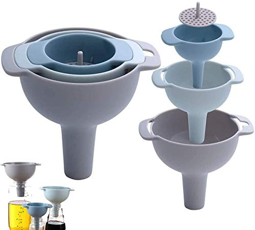 Imbuto Multifunzionale Imbuto Da Cucina In Plastica Con Manico Set Imbuto Colino Da Cucina Per Bottiglie D'acqua Da Cucina E Per La Casa, Liquidi E Polveri Oleosi, Set Di Filtri A Imbuto 4 In 1