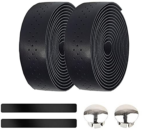 ETOPARS 2 Rollen Fahrradlenkerband PU Leder Fahrrad Lenkerbänder Radfahren Rennrad Lenkerband Cycling Band rutschfest Lenkergriff Mit Lenkerendstopfen