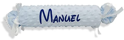 variouss Cojin Espuma Antivuelco Personalizado para bebé Recien Nacido, Personalizado con su Nombre Bordado. (Azul)