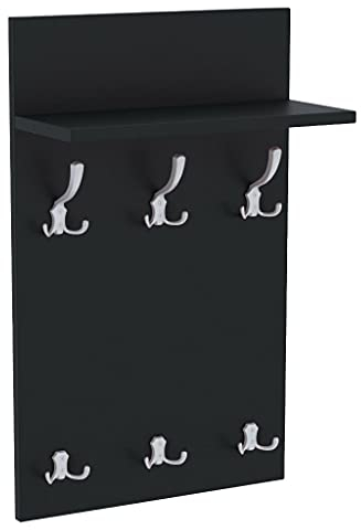 AKKE 90x50 | MEDI Garderobenpaneel Wandgarderobe Garderobe Wandpaneel Kleiderstange ALUMINIUM | SCHWARZ