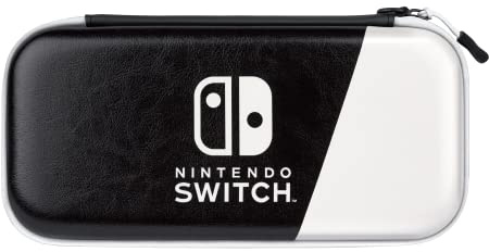 PDP Gaming Offiziell Lizenziert Switch Slim Deluxe Travel Case - OLED Edition - Hardshell PRotection - PRotective Vegan Leather - Schwarz/weiß - Nintendo Switch