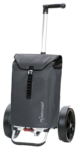 ANDERSEN Einkaufstrolley - Tura Shopper Ortlieb anthrazit | Fahrradanhänger, Kugellagerräder, ergonomischer Griff, bis 50 kg - Tasche verschweißt, wasserdicht, Innenfach, 49 L