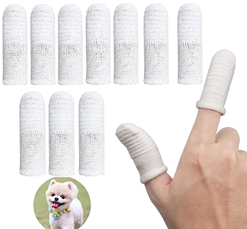 10 Stück Hundezahnbürste Fingerling Wiederverwendbar, Fingerzahnbürste Hund, Haustier Zahnbürste,Anti-Plaque Finger Hund,Effiziente und Saubere Haustierzahnbürste aus Strickgewebe