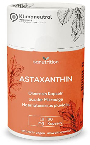 Astaxanthin | 8 mg pro Kapsel | 60 Kapseln | Echtes Astaxanthin aus der Haematococcus Pluvialis-Mikroalge | gute Bioverfügbarkeit und Verträglichkeit | Vegan