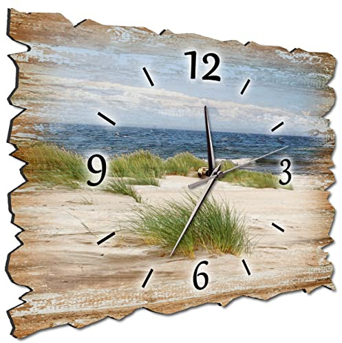 Bilder-Manufaktur BM Holz Funk Quarz Quarzwanduhr Wanduhr Funkwanduhr Funkwanduhren Funkuhr Funkuhren kein Ticken lautlos geräuschlos leise ohne Tickgeräusche groß XXL H3b-10239-quarz