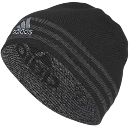 adidas Men's Eclipse Reversible Beanie, Black/Onix Grey/Grey F23