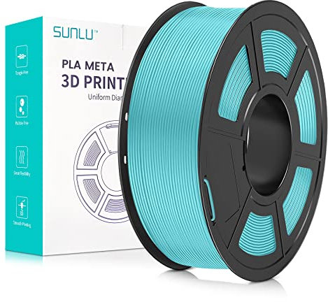 SUNLU High Speed PLA Meta Filament, 1kg PLA 3D Druckerfilament 1,75mm, Robusteres 3D Druckfilament, Maßgenauigkeit +/- 0,02mm, Kompatibel mit 3D FDM Druckern, 1kg Spule(2.2Pfund), Eisblau