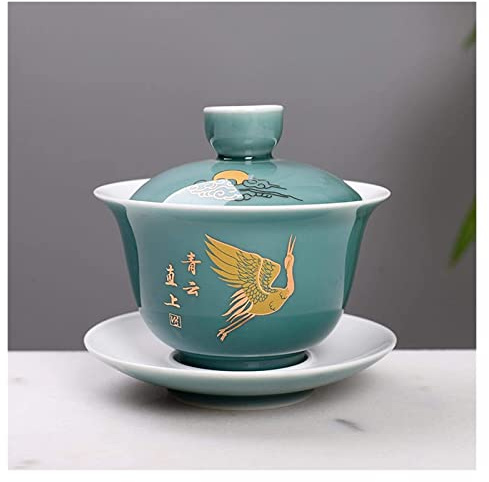 Teapot Gongfu Tea Ceramic Cover Creative Kung Foot Tea Set Tea Cup Blue Teacup Palace Tea Set in Chinese (Color : 7)