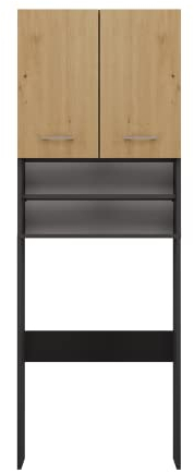 ADGO Pola Schrank für eine Waschmaschine, EIN Badezimmer, Waschmaschinenüberbau, Badezimmerschrank, Waschmaschinenschrank, Badschrank Hochschrank (Anthrazit/Artisan), 64x180x30 cm