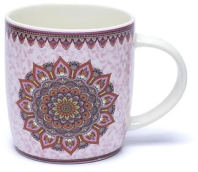 Tasse à Thé Mandala Violet Mug Porcelaine Fine Infuseur Inox Cup 400 ml