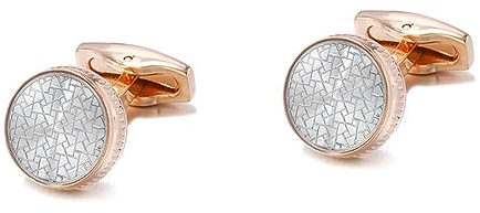 YAHOYA Französische Manschettenknöpfe Roségold Farbe Runde High-End Herren Hochzeit Bankett Schmuck Manschettenknöpfe Geschäftsgeschenke