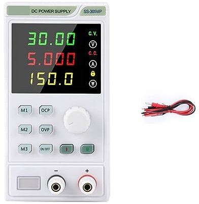 DELURA DC power supply Laboratory DC Power Supply Unit Adjustable 4 Digit Mini Lab Bench Power Supply Source Memory Function Voltage Regulator Multi protection (Color : SS-305MP)