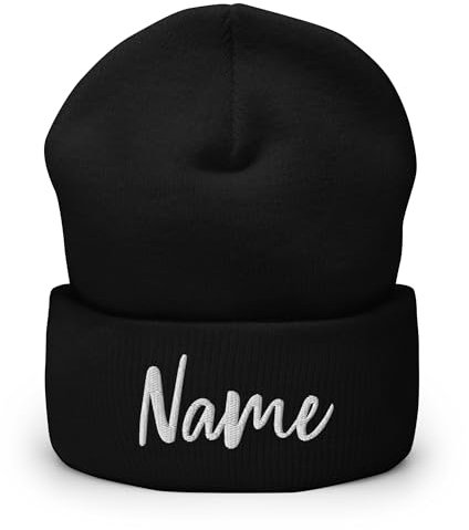 DECALVIBES Cuffed Beanie mit Umschlag & personalisiert mit Namen Bestickt, Wärme Hypoallergen | Stilvoller Begleiter für Stadt & Outdoor | Pflegeleicht