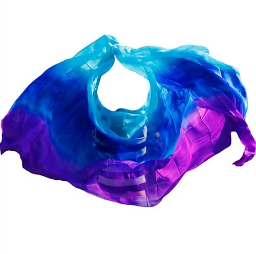 Bauchtanz Schal Bauchtanz-Seidenschleier, handgeflochtener Schal for Erwachsene und Kinder, 100% Seide, Farbverlauf, Bauchtanz-Seidenschal. Bauchtanz Seidentuch (Color : Sk012, Size : 270X114CM)