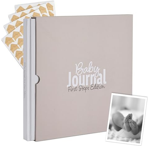 gateway22 Baby Journal – Minnesbok för ny mamma och perfekt för duschar – foto- och skrivutrymme – från födsel till 5 år – inkluderar fotohörnklistermärken