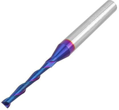 Gasea 1/4 Inch Flat Nose End Mill CNC Router Bits, 2 Flute Spiral Upcut Tungsten Carbide Nano Blue Coating Milling Cutter Tool 1/4 x 1/8 x 1 x 3