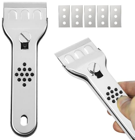 Grattoir vitrocéramique en acier inoxydable - Outil de nettoyage de à induction | Nettoyeur de lames multi-usages, grattoir de poêle en céramique en verre avec lames, outil