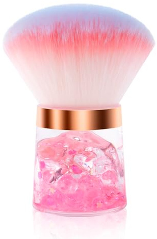 lootaan Nail Dust Brush Acrylic Powder Dusting Remover Cleaner Brush-Round | Soft & Fluffy Nylon Bristles, Easy-Grip Handle, Easy to Clean, Nail Prep & Dust Cleaning, Acrylic & Gel Nail Use, Round