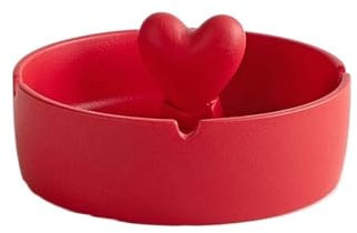 Aschenbecher Keramik-Aschenbecher, Tischplatte, runder Aschenbecher, mattiertes Material, Aschenbecher for Wohnzimmer, Kaffee, Zuhause, Büro, Tisch, Innen- und Außenbereich Aschehalter für Raucher(Red