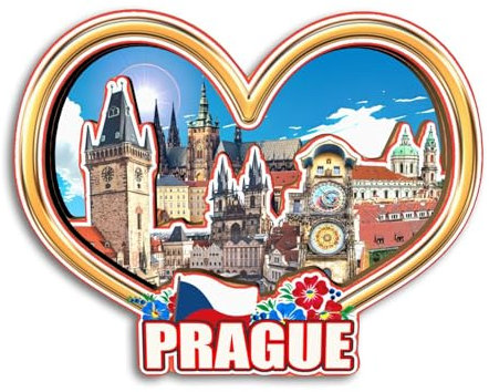 Quwsne Kühlschrankmagnet Prag Tschechischer Kühlschrankmagnet Stadt Reise Souvenirs Touristengeschenke 3D klassische Sehenswürdigkeiten handgefertigt Handwerk Heimdekoration -3901