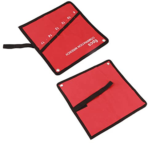 Qukaim Borsa multiuso arrotolabile per attrezzi, 6 tasche, organizer in tela per chiavi, pinze, chiavi, porta attrezzi per garage o officina, 30,5 x 40,6 cm.