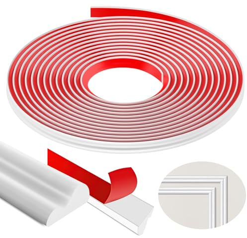 Stick on Panelling for Walls Moulding: 20ft × 0.86'' Beading for Wall Panelling | Door Moulding Kits for Internal Doors | Dado Rail Self Adhesive Wall Panels | Flexible DIY Wall Trim