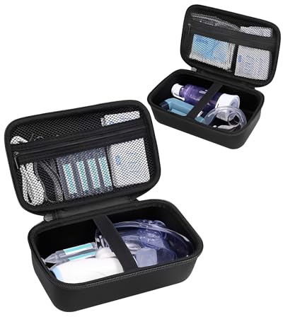 stukcaze Asthma Inhaler Case Portable Nebulizer and Spacer Storage for Kids and Adults - Travel Carrying Case for Masks, Inhaler Holder (BLACK)