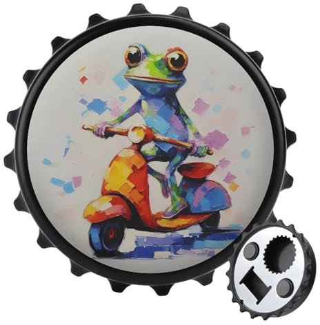 Abrebotellas magnético divertido 2 en 1 con diseño de rana para ciclismo, 3 pulgadas, imanes para nevera, abrebotellas de cerveza, refrescos, bonita decoración para cocina y refrigerador