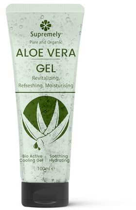 Supremely, Pure Organic Aloe Vera Gel – Hydrating & Soothing Skin Care | Vegan, Cruelty-Free, After Sun Care – 100ml