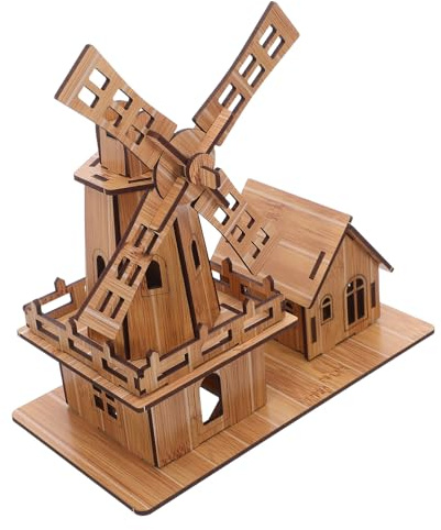 EPIGEIST Windmill Model Kit DIY Assembly Stem Science Craft for Handmade Windmill House Puzzle for Educational Projects Skill Development and Creative Decoration