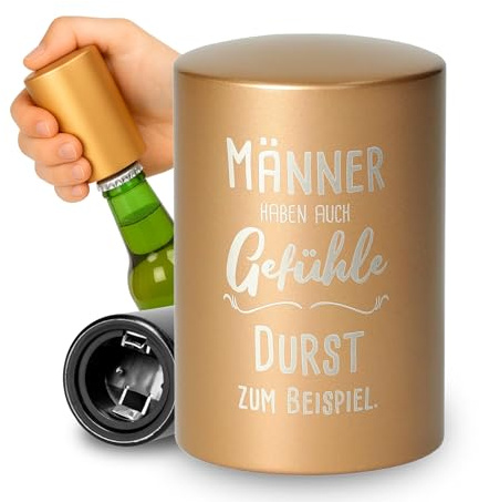 Kapselheber 'Push & Pull' mit Motiv - Aluminium Flaschenöffner | Bieröffner, Kronkorkenöffner, Bar Zubehör, Geschenkidee, Männergeschenk, langlebig