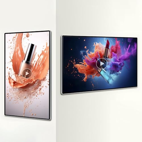 CIELOBLOEN Écran Commercial 30/39 Pouces, Signalétique Numérique, Moniteur Tactile Mural, Duplication D'Écran, Haut-Parleurs Intégrés, Entrées Hdmi/USB/WiFi 30 NonTouchscreen