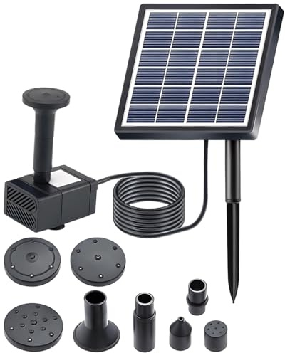Tressify Solar Fountain Pump With 7 Nozzles, Detachable Design, Outdoor Garden Decor, Made From Abs, 5.5 X 6.3 X 2.4 In