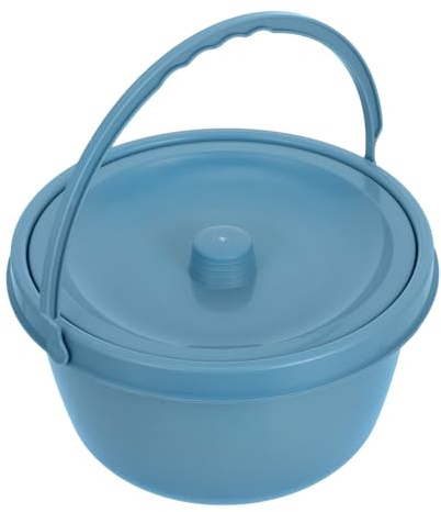 Healifty Travel Potty Bedside Urinal Plastic Lightweight Secure and Stable Bucket with Lid Compact and Portable Design for Home Use Individuals with Disabilities Pregnant Women