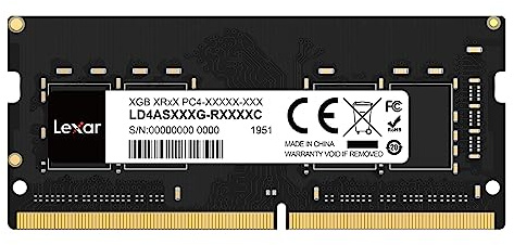 Lexar SODIMM 32GB DDR4 RAM 3200 MHz, Memoria RAM DDR4 SODIMM de 260 pines para ordenador portátil de alto rendimiento So-DIMM Memoria Upgrade, Memoria para ordenador portátil/Notebook, CL22-22-22-52