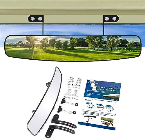 BETOOLL 16.5 Wide Rear View Convex Golf Cart Mirror for EZ Go, Club Car, Yamaha