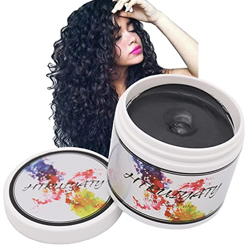Haarfärbemittel, waschbar, Einweg, temporäre Haarfarbe, Unisex, Wachs, Haarfarbe, geeignet für Weihnachten, Halloween, Schwarz
